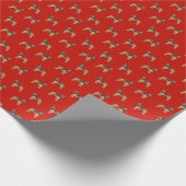 Border Terrier Santa Red Dog Cadeaupapier (Hoek)