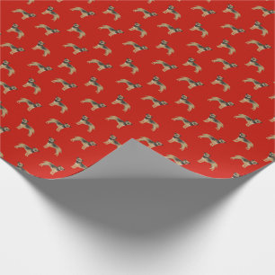 Border Terrier Santa Red Dog Cadeaupapier