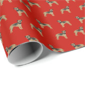 Border Terrier Santa Red Dog Cadeaupapier (Rol Hoek)