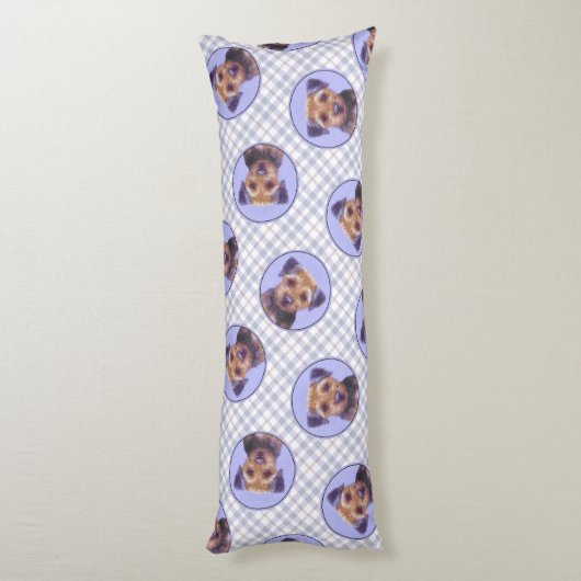 Border Terrier Schilderen Schattigee Originele Pet Lichaamskussen (Achterkant (Verticaal))