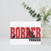 Border Terrier Silhouette Briefkaart (Staand voorkant)