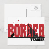 Border Terrier Silhouette Briefkaart (Voorkant / Achterkant)