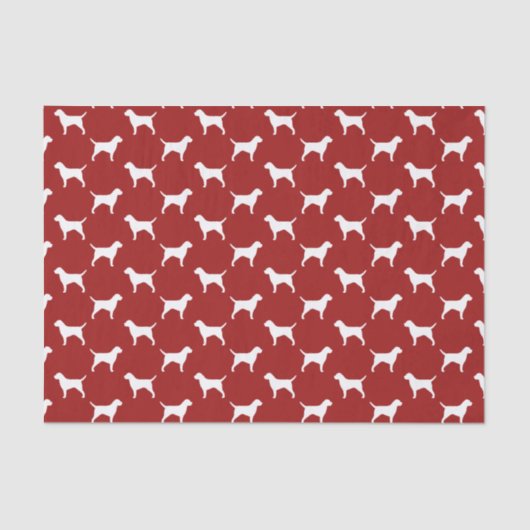 Border Terrier Silhouettes Pattern Red Tissuepapier (Voorkant)