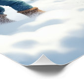 Border Terrier Snowball Fight Christmas Painting Perfect Poster (Hoek)