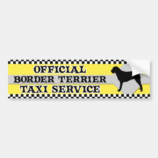 Border Terrier Taxi Service Bumpersticker (Voorkant)