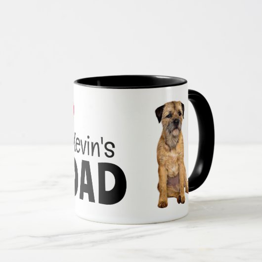 Border Terrier Two-Sided Dad Mok (Voorkant rechts)