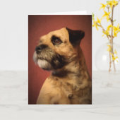 Border Terrier-Wenskaart Kaart (Gele Bloem)