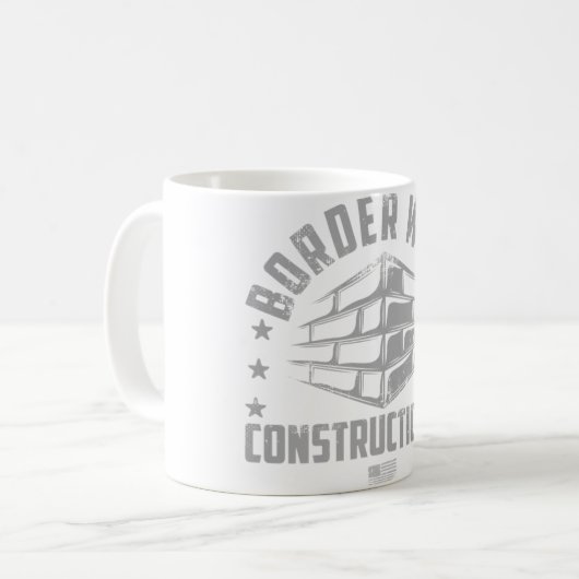 Border Wall Construction Co. T-shirt Grappig Medew Koffiemok (Voorkant links)