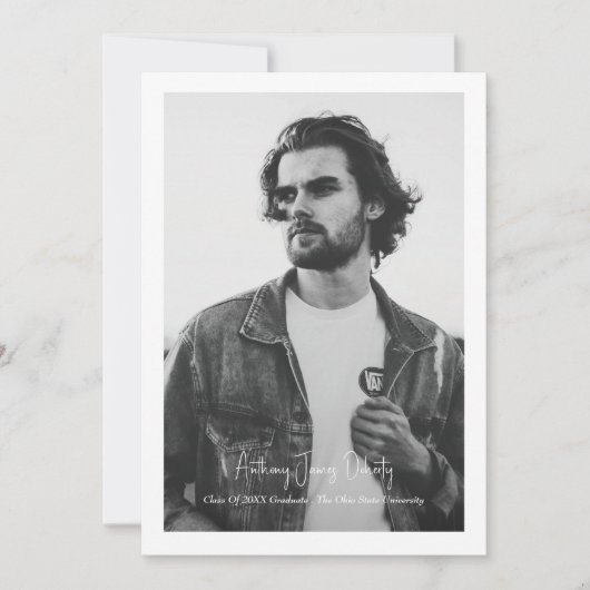 Borderdered Simple Photo Modern Design Aankondiging (Voorkant)