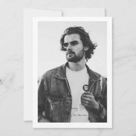 Borderdered Simple Photo Modern Design Aankondiging (Voorkant)