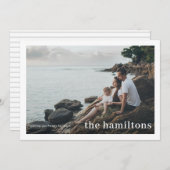 Bordered Photocard Grote Familienaam Kerstmis Feestdagenkaart (Voorkant / Achterkant)