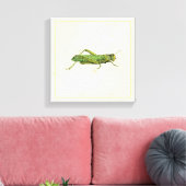 Bordered Print of Green Grasshopper (Insitu (Woonkamer))
