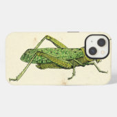 Bordered Print of Green Grasshopper iPhone Hoesje (Achterkant horizontaal)