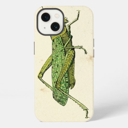 Bordered Print of Green Grasshopper iPhone Hoesje (Achterkant)