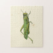 Bordered Print of Green Grasshopper Legpuzzel (Verticaal)