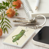 Bordered Print of Green Grasshopper Sleutelhanger (Voorkant Rechts)