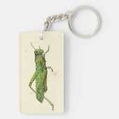 Bordered Print of Green Grasshopper Sleutelhanger (achterkant)