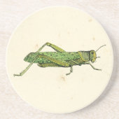 Bordered Print of Green Grasshopper Zandsteen Onderzetter (Voorkant)