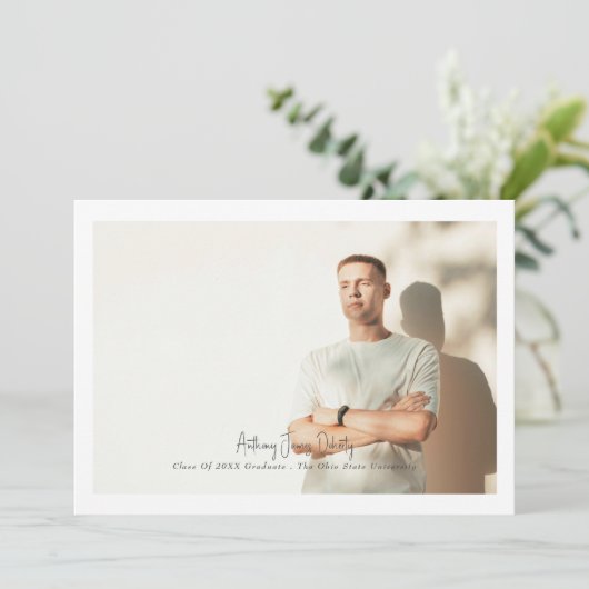 Bordered Simple Photo Modern Design Aankondiging (Staand voorkant)