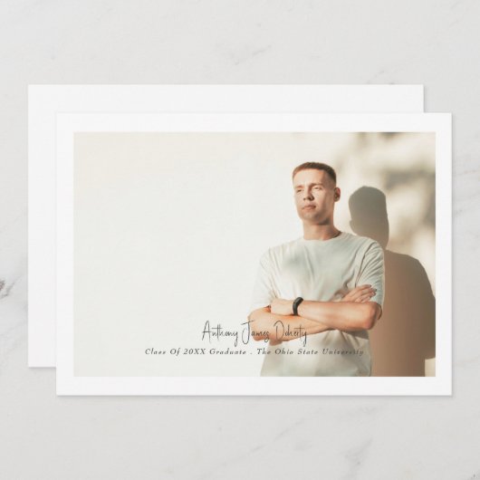 Bordered Simple Photo Modern Design Aankondiging (Voorkant / Achterkant)