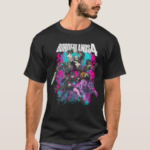 Borderlands 4 Kleurrijke Helden Collage Graffiti V T-shirt