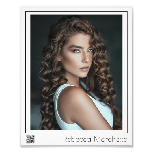 Borderline Acteur Headshot 8x10 | QR Code Foto Afdruk (Voorkant)