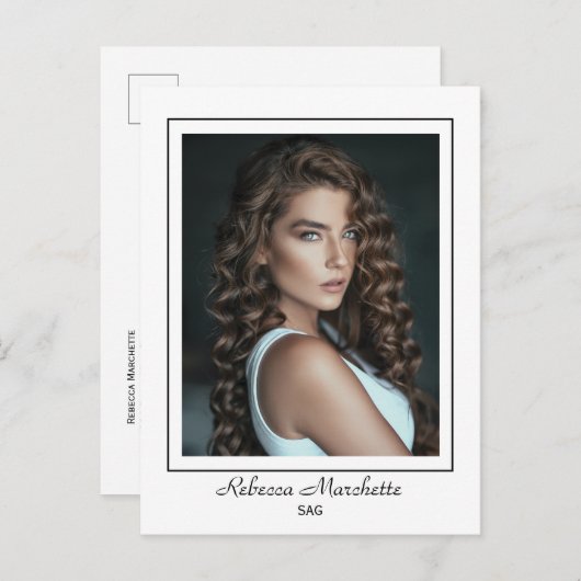 Borderline Actor Talent Promo Foto Briefkaart (Voorkant / Achterkant)