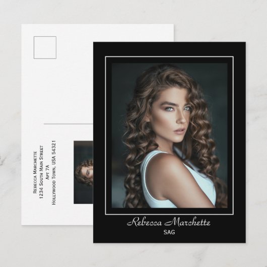 Borderline Actor Talent Promo Foto Briefkaart (Voorkant / Achterkant)