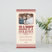 Borders Holiday Photo Card Feestdagenkaart (Staand voorkant)