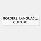 BORDERS. LANGUAGE. CULTUUR. BUMPERSTICKER (Voorkant)