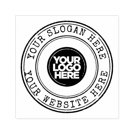 Borders Ontwerp Ronde Logo Rubberstempel (Afrduk)