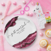 Borders van Bourgogne en Silver Agate alleen gehuw Papieren Bordje (Feest)