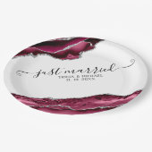 Borders van Bourgogne en Silver Agate alleen gehuw Papieren Bordje (Gekanteld)