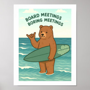Bordevergaderingen Saaie Vergaderingen Grappige Su Poster