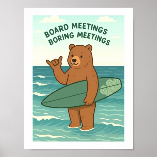 Bordevergaderingen Saaie Vergaderingen Grappige Su Poster (Voorkant)
