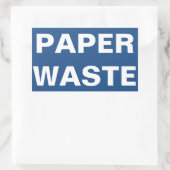 Bordje papierafval rechthoekige sticker (Tas)