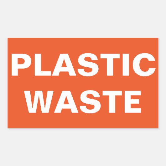 Bordje Plastic Afval Rechthoekige Sticker (Voorkant)