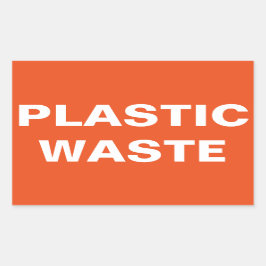 Bordje Plastic Afval Rechthoekige Sticker