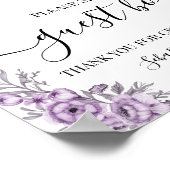 Bordje 'Schrijf in ons gastboek' groene bruiloft Poster (Hoek)