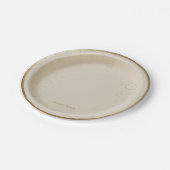 Bordje van ivoorkleurig karton verguld papieren bordje (Gekanteld)