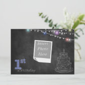 bordje verjaardagsuitnodiging kaart (Staand voorkant)