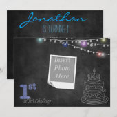 bordje verjaardagsuitnodiging kaart (Voorkant / Achterkant)