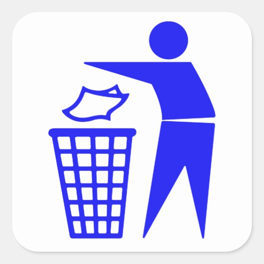 Bordje voor afvalbak vierkante sticker (Voorkant)