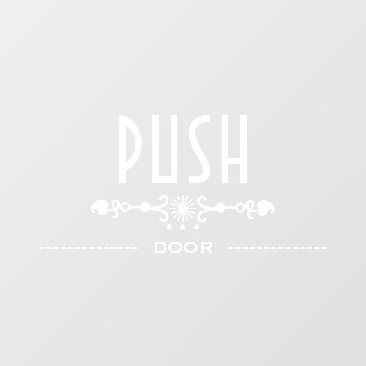 Bordje voor duwen deur, raamsticker (Vel)