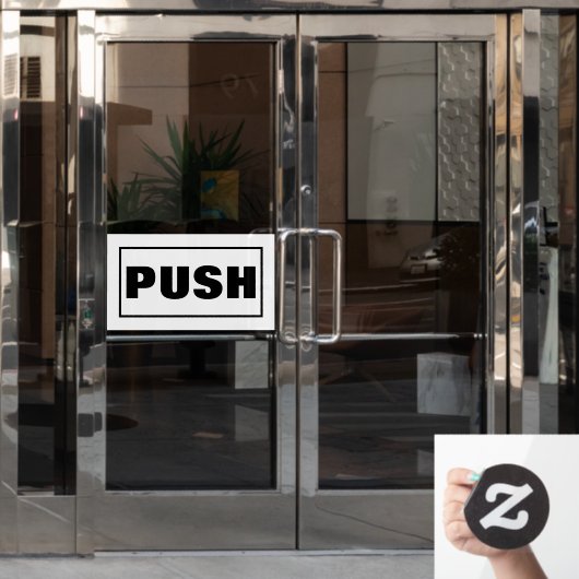 Bordje voor duwen op deur, raamsticker (Kantoordeur)