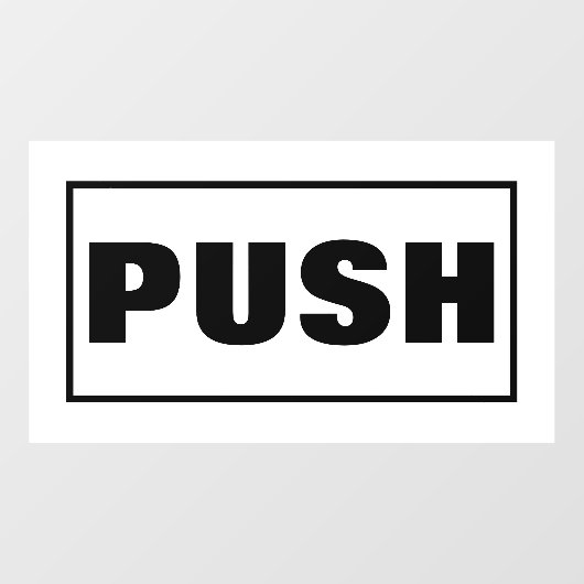 Bordje voor duwen op deur, raamsticker (Vel)