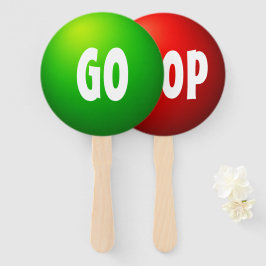 Bordje voor spel Stop Ga Handwaaier