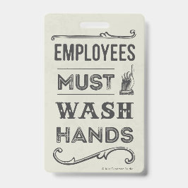 Bordje 'Werknemers moeten handen wassen' Badge