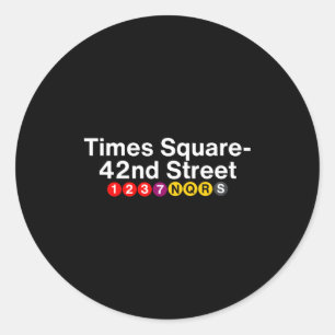 Bordjes in het metrostation Times Square New York, Ronde Sticker