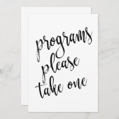 Bordjes 'Programma's, graag één meenemen' Kaart (Voorkant / Achterkant)